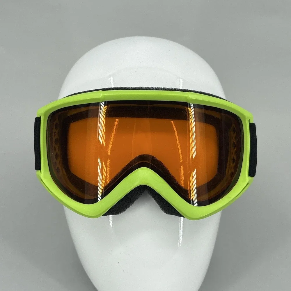 Smith Ski Snowboard Goggles Shield Tinted Amber Lens Green Frame Cascade